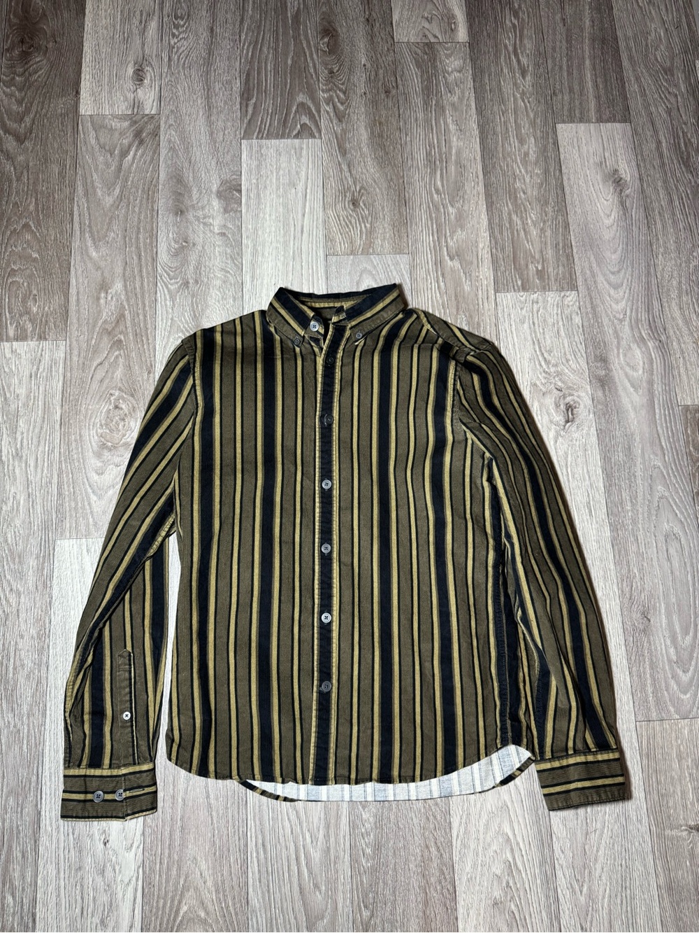 Express Men's Corduroy Striped Button Up Shirt Size Small
